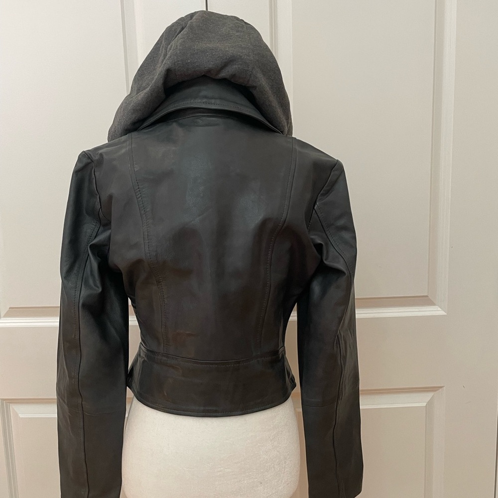 Genuine Leather Moto Jacket With Detachable Hood from BOD & CHRISTENSEN - Picture 3 of 12
